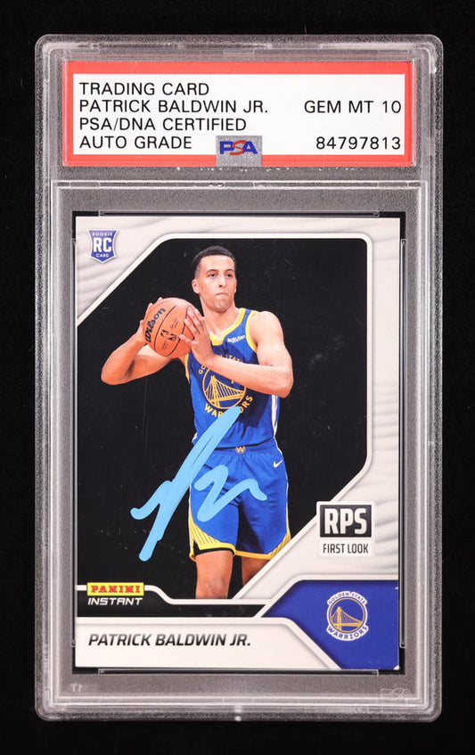 Patrick Baldwin Jr. Signed 2022-23 Panini Instant RPS First Look #RPS25 RC (PSA | Auto 10) Rookie Card