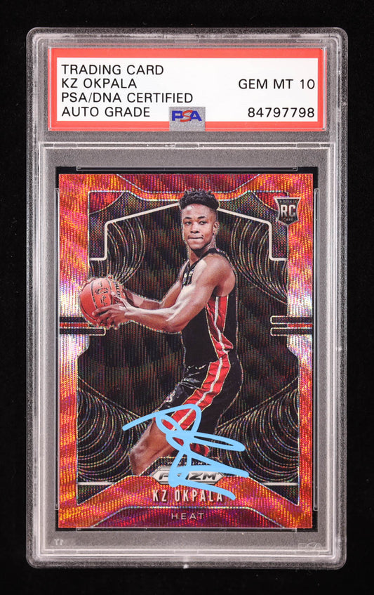 KZ Okpala Signed 2019-20 Panini Prizm Choice Red #275 RC (PSA | Autograph Graded PSA 10) Rookie Card