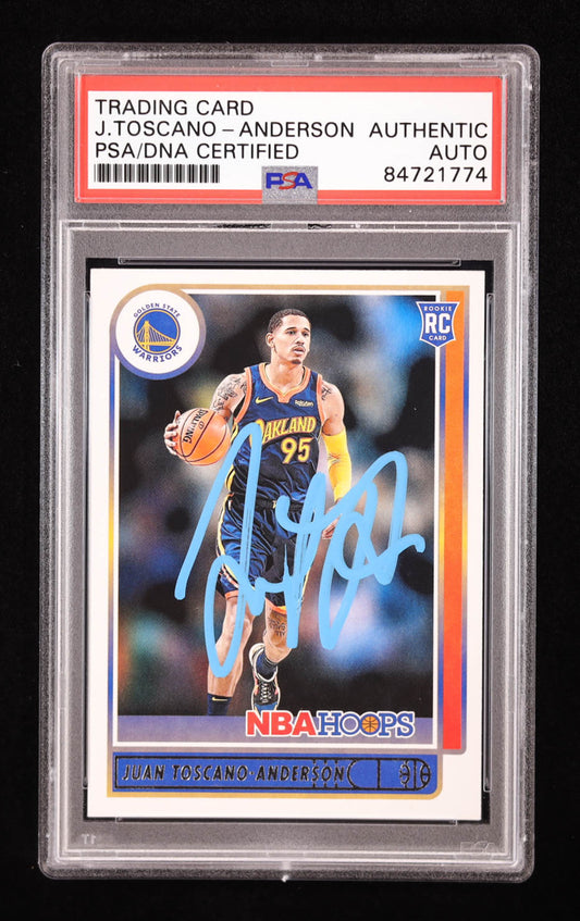 Juan Toscano-Anderson Signed 2021-22 Hoops #248 RC (PSA) Rookie Card