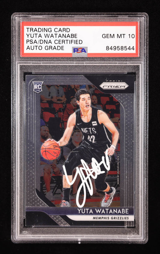 Yuta Watanabe Signed 2018-19 Panini Prizm #146 RC (PSA | Auto Grade 10) Rookie Card