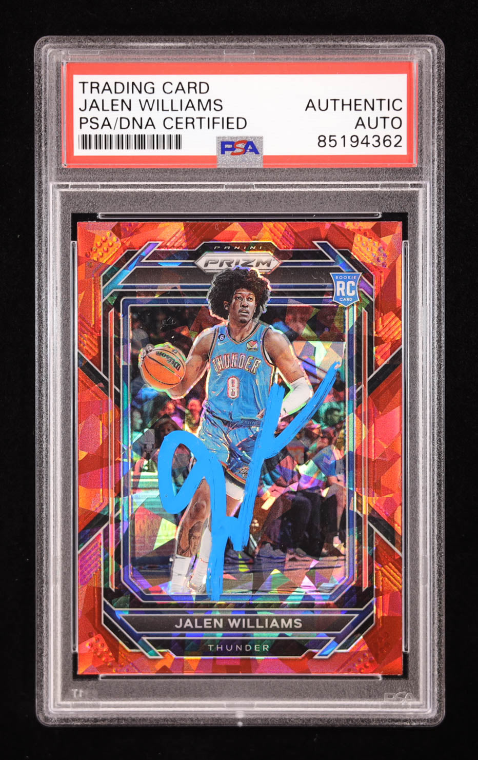 Jalen Williams Signed 2022 Panini Prizm Red Ice #246 RC (PSA) Rookie Card