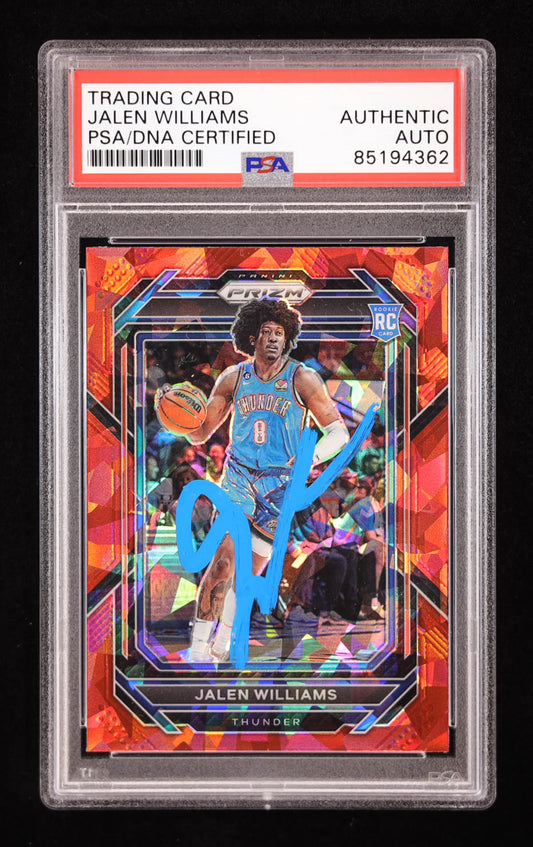 Jalen Williams Signed 2022 Panini Prizm Red Ice #246 RC (PSA) Rookie Card