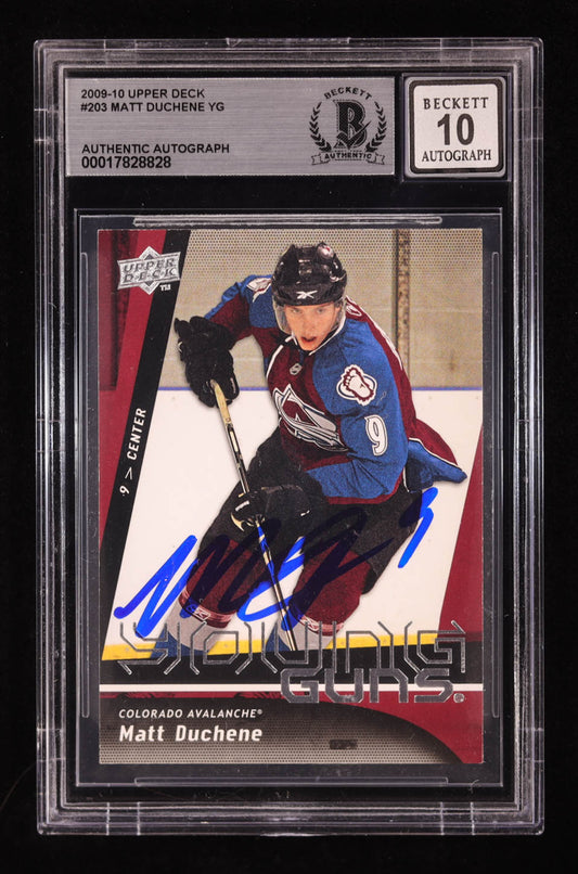 Matt Duchene Signed 2009-10 Upper Deck #203 YG RC (BGS | Auto 10) Rookie Card