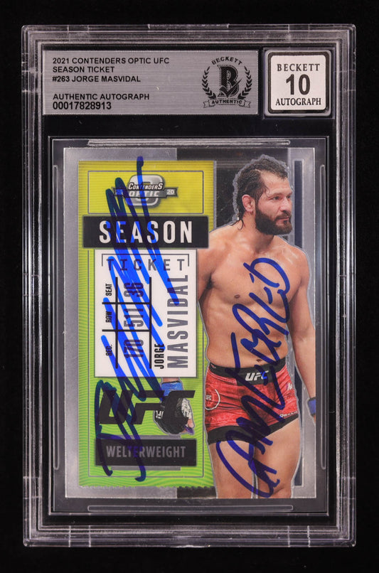 Jorge Masvidal Signed 2021 Panini Contenders Optic Season Ticket UFC #263 (BGS | Auto 10)