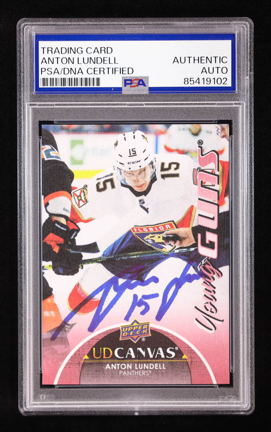 Anton Lundell Signed 2021-22 Upper Deck Young Guns Canvas #C231 RC (PSA) -Rookie Card - YG