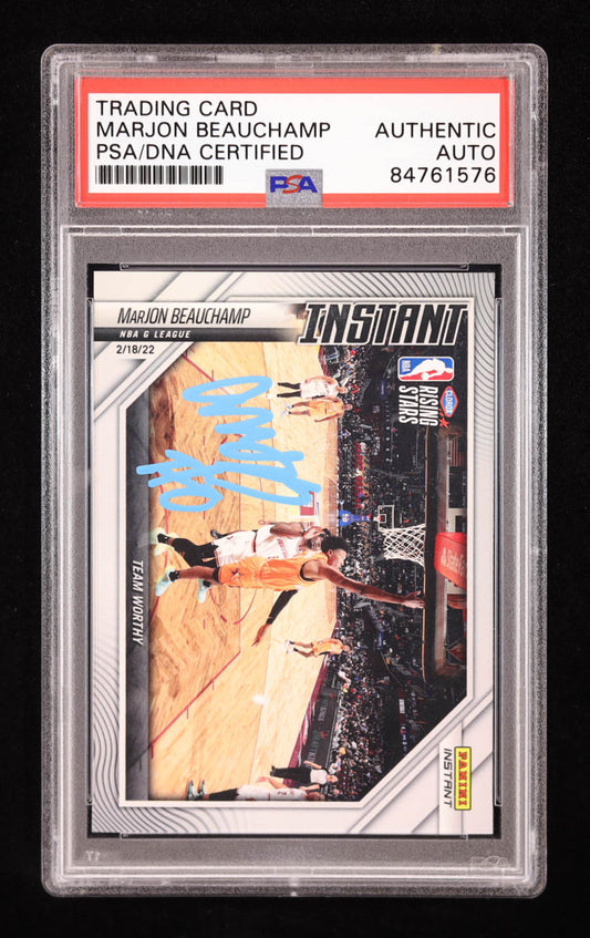 MarJon Beauchamp Signed 2022-23 Panini Instant #32 RC (PSA) Rookie Card