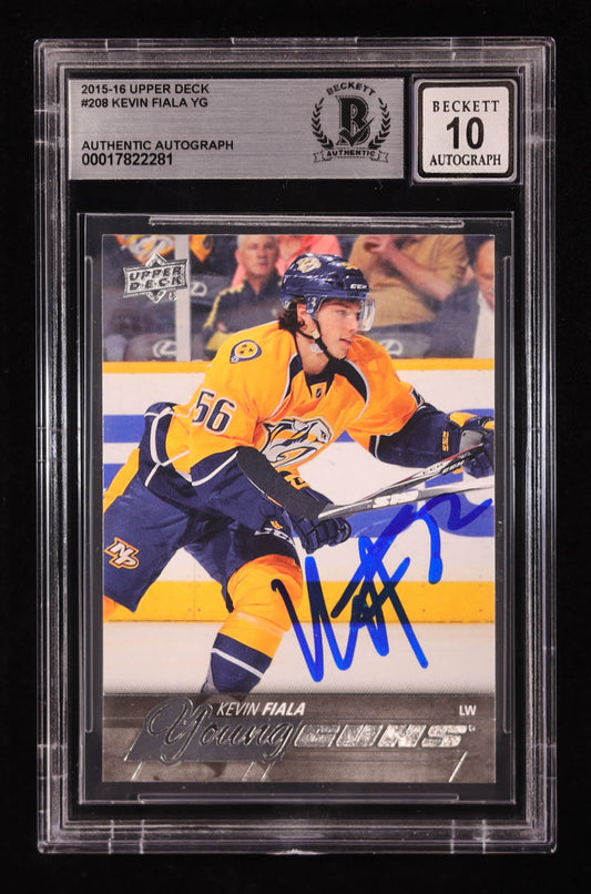 Kevin Fiala Signed 2015-16 Upper Deck #208 YG RC (BGS | Auto 10) - Young Guns - Rookie Card