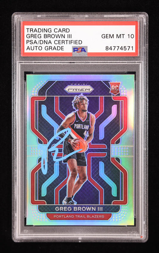Greg Brown III Signed 2021-22 Panini Prizm #291 RC (PSA | Auto 10) Rookie Card