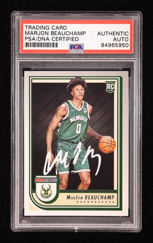MarJon Beauchamp Signed 2022-23 Panini Hoops #254 RC (PSA) Rookie Card