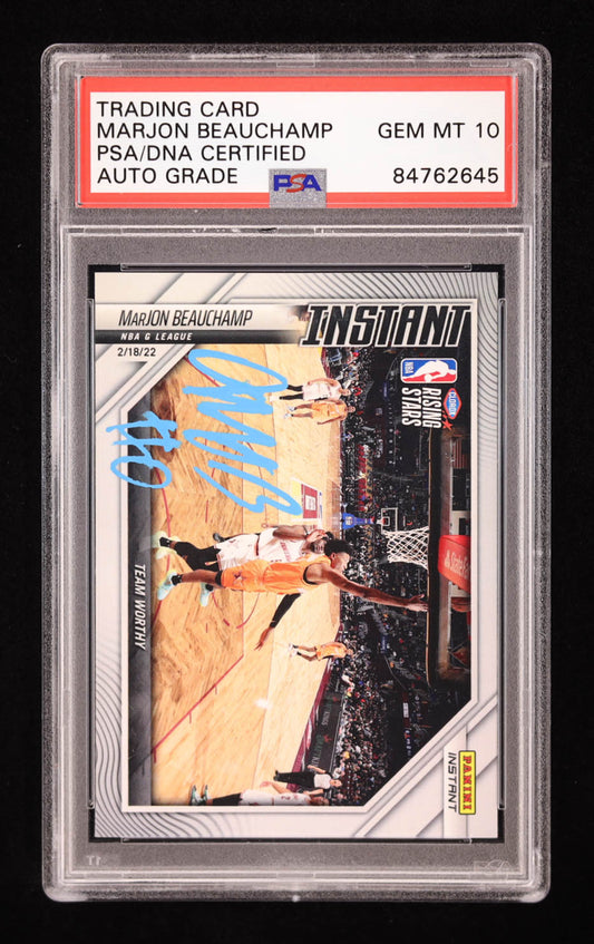 MarJon Beauchamp Signed 2022-23 Panini Instant #32 RC (PSA | Auto Grade 10) Rookie Card