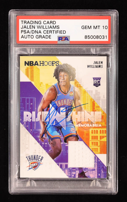 Jalen Williams Signed 2022-23 Panini Hoops Rise N Shine Memorabilia #RSJW RC (PSA | Auto 10) Rookie Card