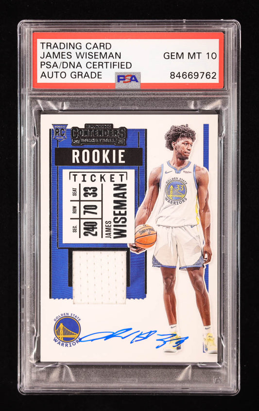 James Wiseman Signed 2020-21 Panini Contenders Rookie Ticket #RSJWS RC (PSA | Auto Grade 10) Rookie Card This auctio