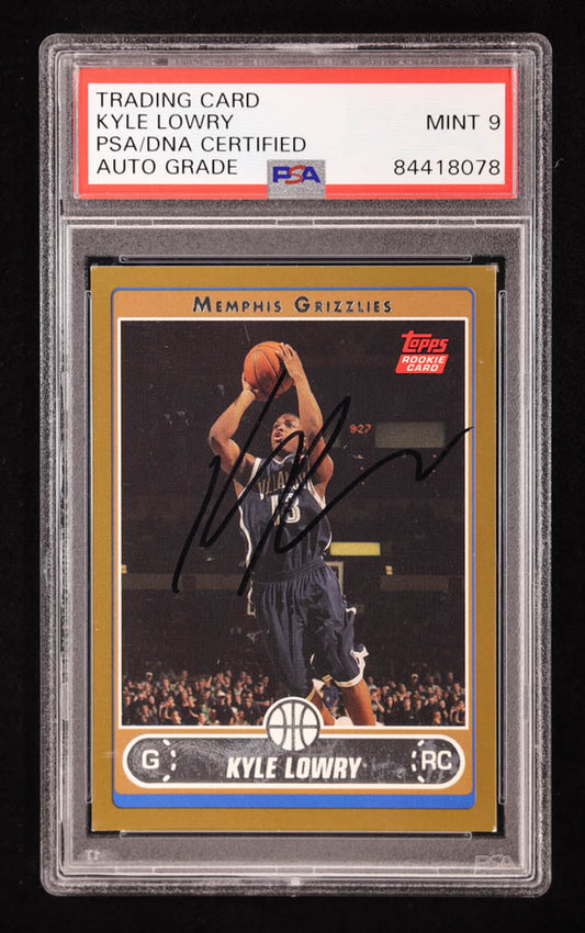 Kyle Lowry Signed 2006-07 Topps #226 #122/500 RC (PSA | Auto 9) Rookie Card | Serially Numbered #122 / 500