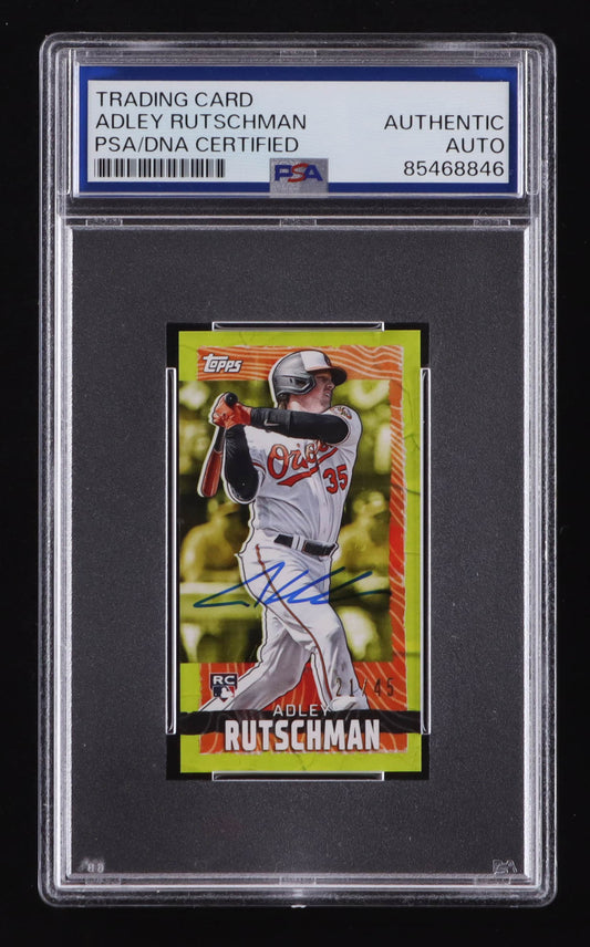Adley Rutschman Signed 2023 Topps Rip Mini Chartreuse #MRIP-AR RC #21/45 (PSA) Rookie Card | Serially Numbered #21 / 45