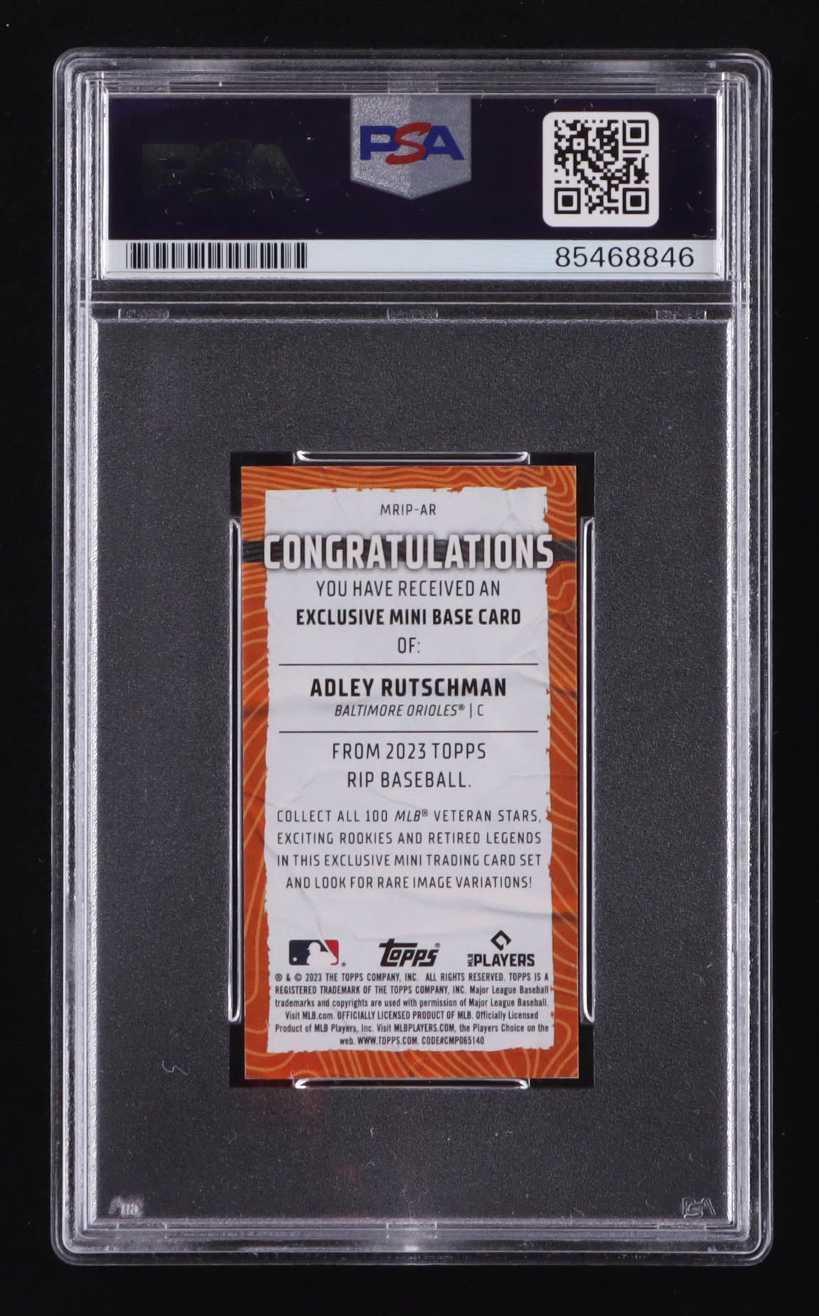 Adley Rutschman Signed 2023 Topps Rip Mini Chartreuse #MRIP-AR RC #21/45 (PSA) Rookie Card | Serially Numbered #21 / 45