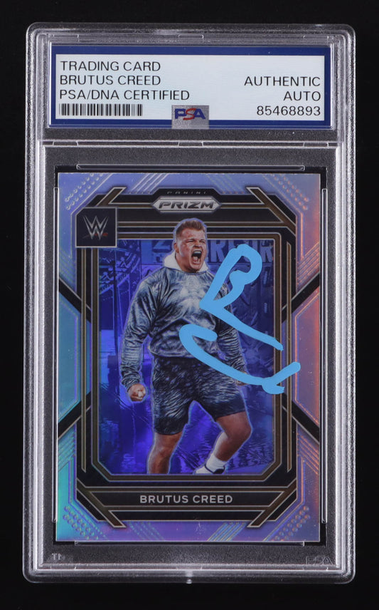 Brutus Creed Signed 2023 Panini Prizm WWE Silver #171 (PSA)