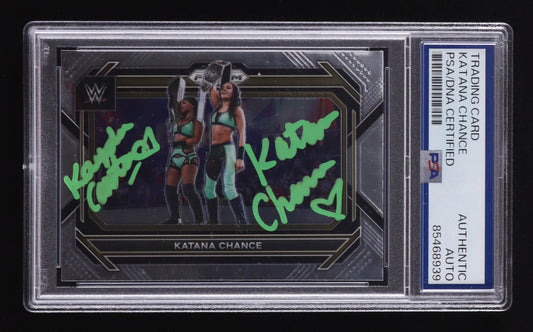 Katana Chance Signed 2023 Panini Prizm WWE #84 (PSA)
