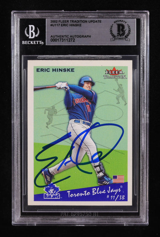 Eric Hinske Signed 2002 Fleer Tradition Update #U117 RC (Beckett Authentic) - Rookie Card