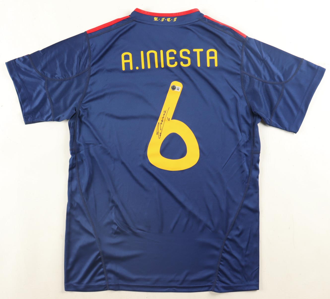 Andres Iniesta Signed (Beckett) Spain Nike Authentic Jersey - Beckett Witnessed