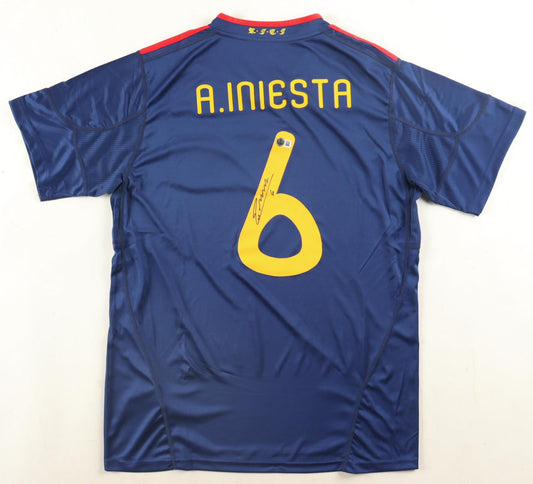Andres Iniesta Signed (Beckett) Spain Nike Authentic Jersey - Beckett Witnessed