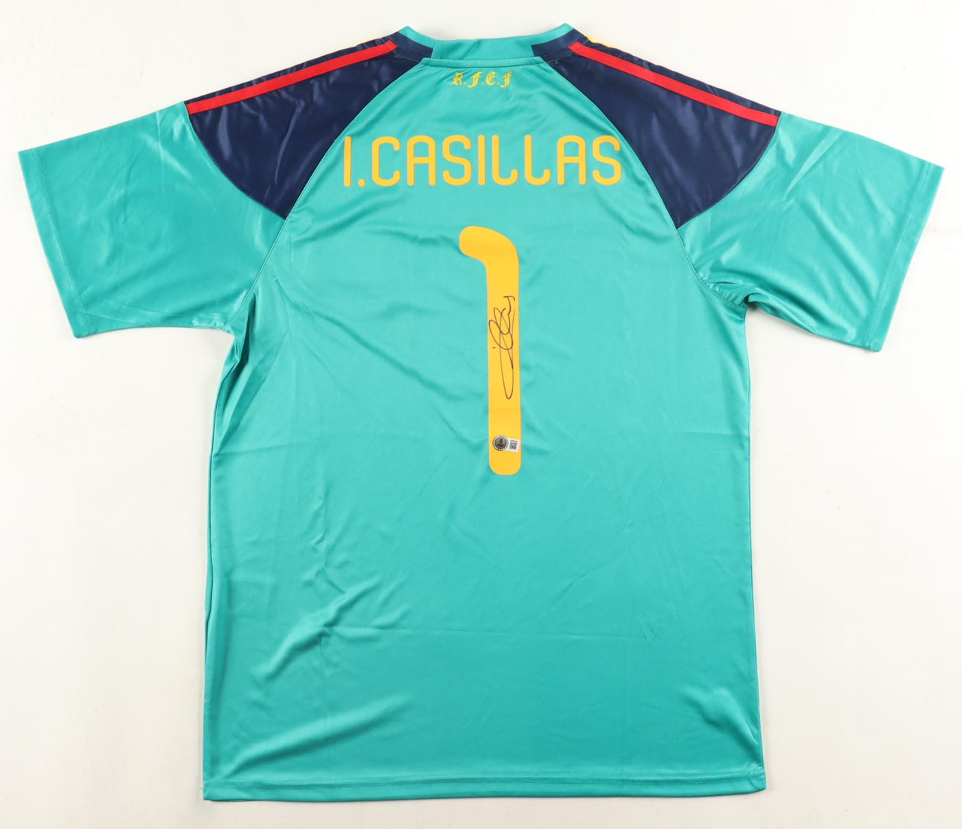 Iker Casillas Signed (Beckett) Spain Adidas Authentic Jersey - Beckett Witnessed