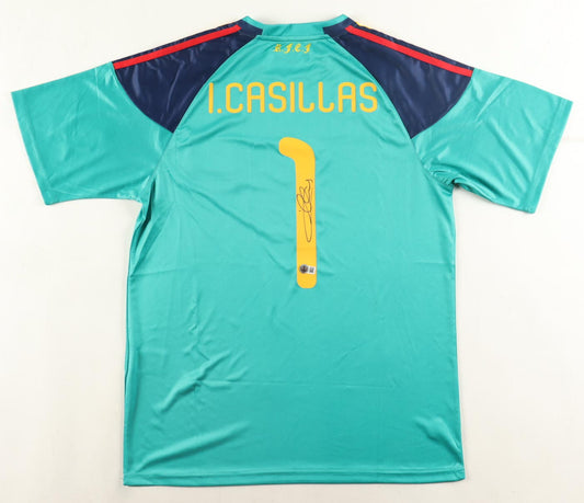 Iker Casillas Signed (Beckett) Spain Adidas Authentic Jersey - Beckett Witnessed
