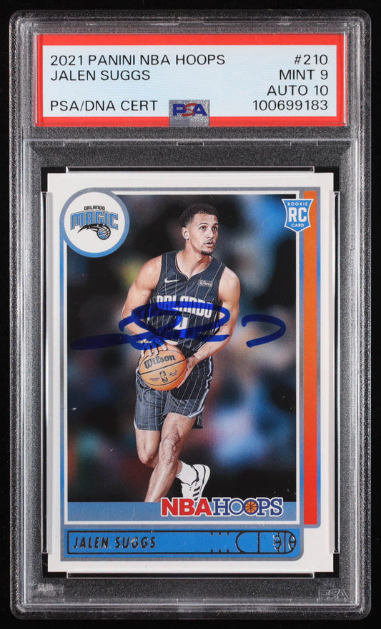 Jalen Suggs Signed 2021-22 Hoops #210 RC (PSA 9 | Auto Grade PSA 10) Autograph Graded PSA 10 | Rookie Card