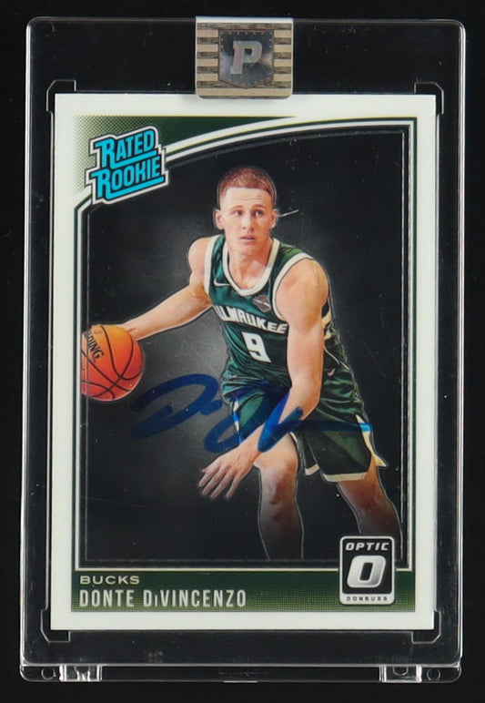 Donte DiVincenzo Signed 2018-19 Donruss Optic #164 RC (PA Encapsulated) Rookie Card