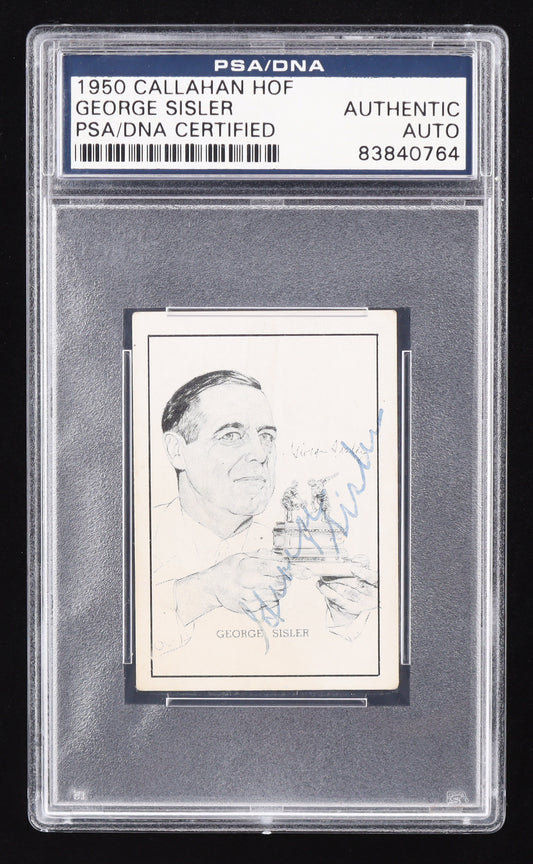 George Sisler Signed 1950 Callahan HOF #NNO (PSA)