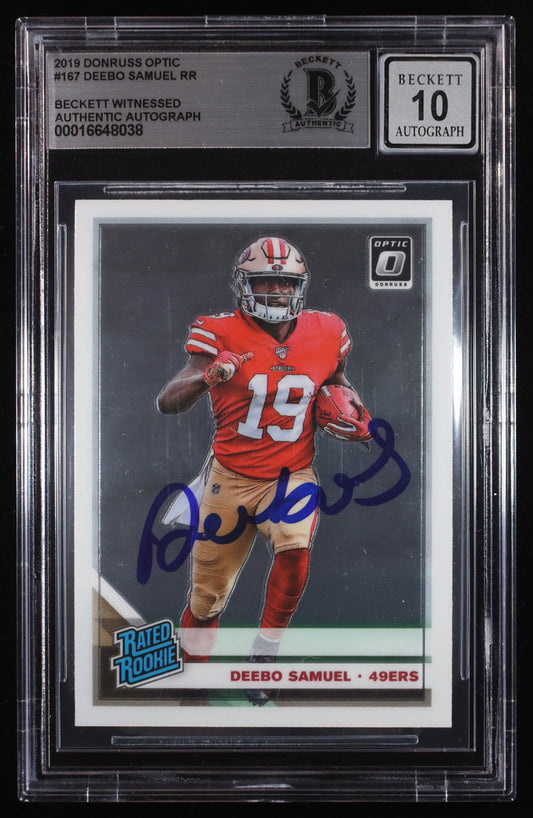 Deebo Samuel Signed 2019 Donruss Optic #167 RR RC (BGS | Auto Grade BGS 10) Autograph Graded BGS 10 | Rookie Card
