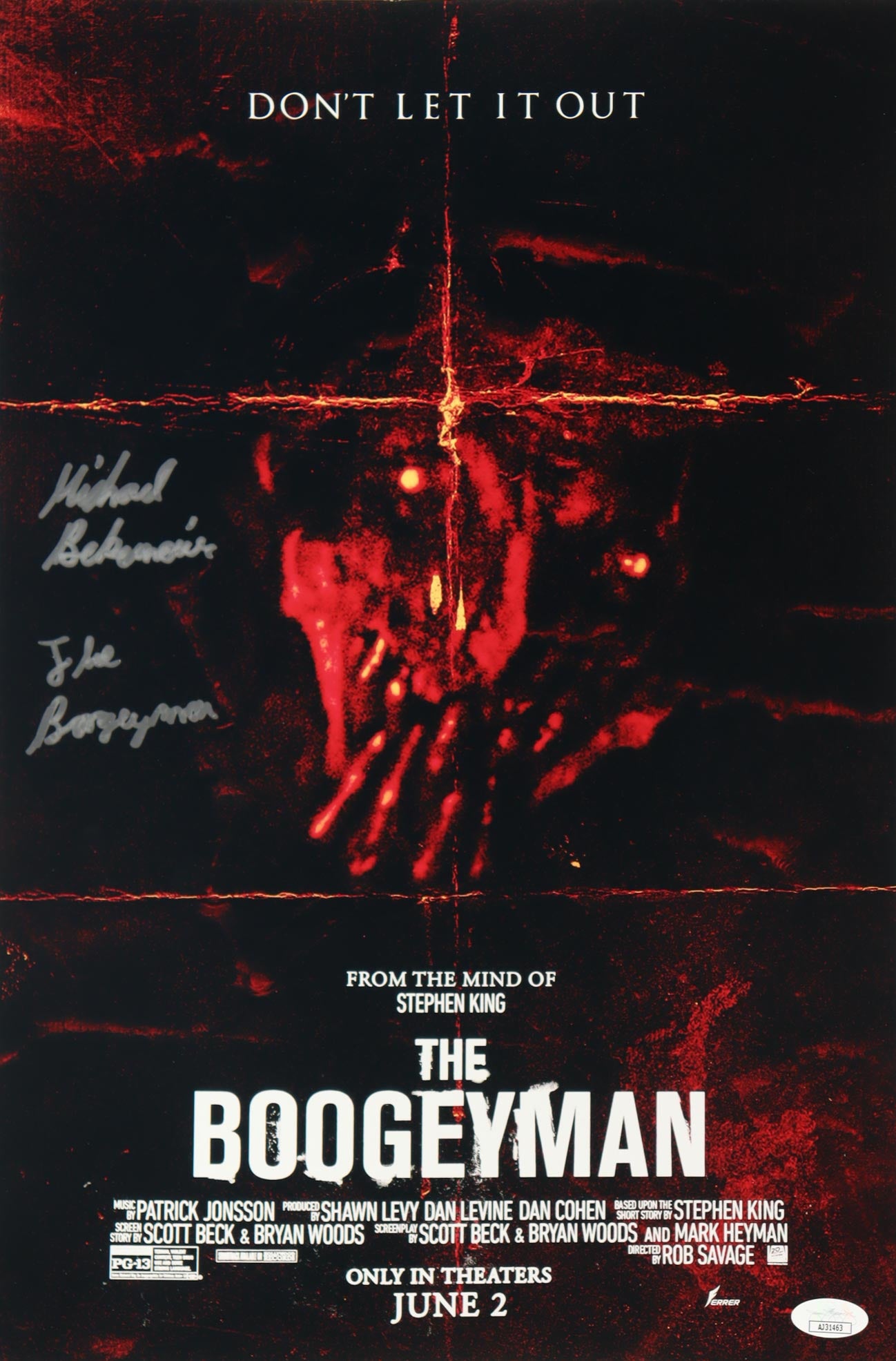 Michael Bekemeier Signed (JSA) "The Boogeyman" 12x18 Poster Inscribed "The Boogeyman" - Stunt Actor