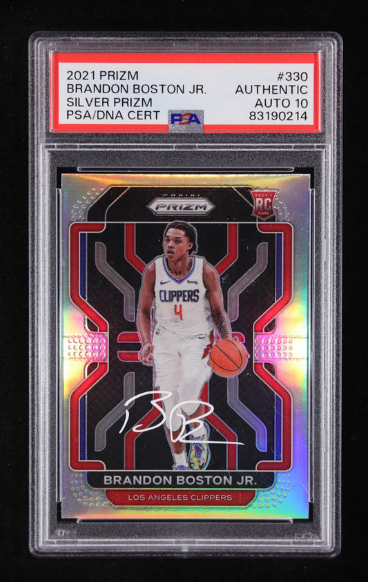 Brandon Boston Jr. Signed 2021-22 Panini Prizm Prizms Silver #330 RC (PSA | Auto Grade PSA 10) Rookie Card | Autograph Graded PSA 10