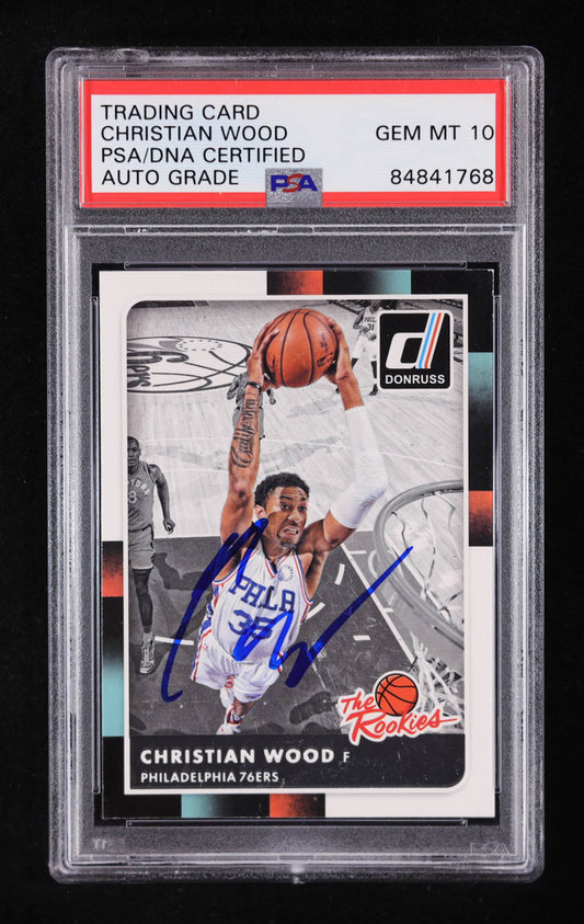 Christian Wood Signed 2015-16 Donruss The Rookies #23 RC (PSA | Auto Grade PSA 10) Rookie Card | Autograph Graded PSA 10