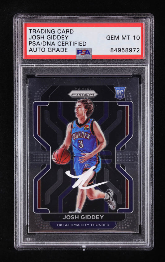 Josh Giddey Signed 2021-22 Panini Prizm #301 RC (PSA | Auto Grade PSA 10) Autograph Graded PSA 10 | Rookie Card