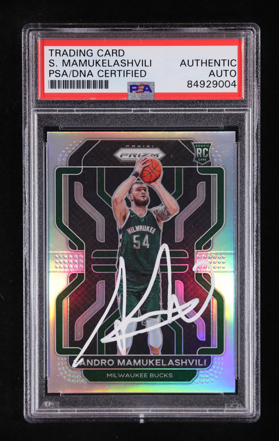 Sandro Mamukelashvili Signed 2021-22 Panini Prizm #293 RC (PSA | Auto Grade PSA Authentic) Autograph Graded PSA Authentic | Rookie Card