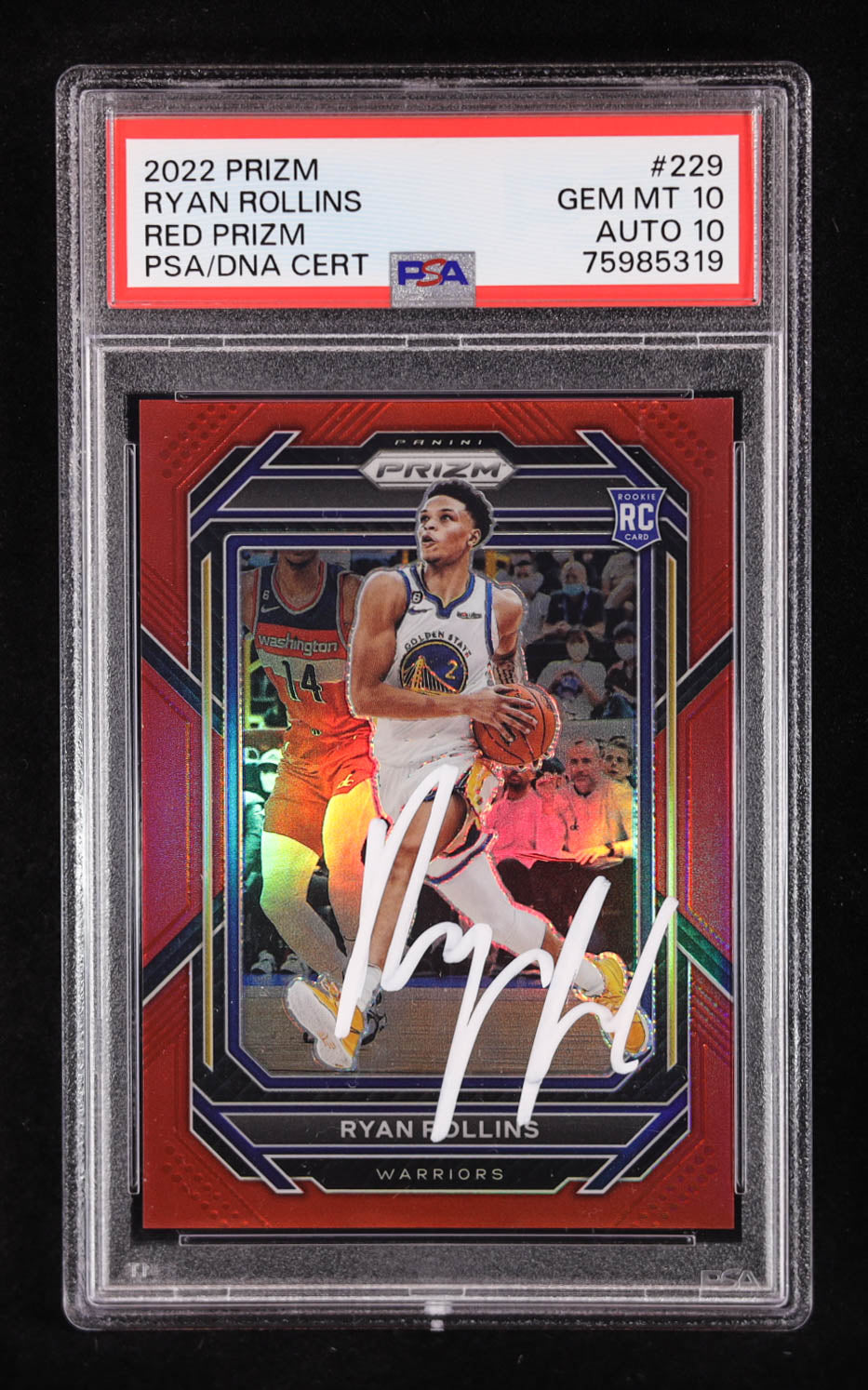 Ryan Rollins Signed 2022-23 Panini Prizm Prizms Red #229 #033/299 RC (PSA 10) Rookie Card | Serially Numbered # 33 / 299 | Auto Graded PSA 10