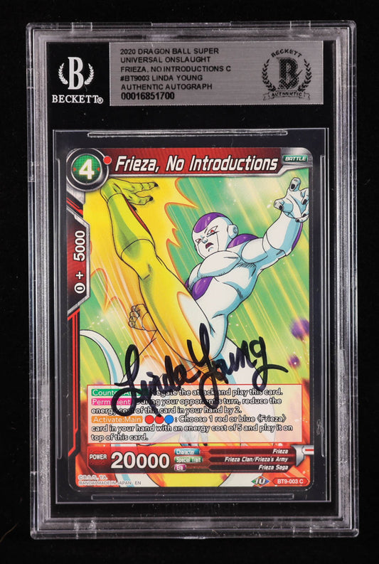 Linda Young Signed Frieza 2020 Dragon Ball Super Universal Onslaught No Introductions C #BT9003 (BGS | Auto Grade BGS Authentic) Autograph Graded BGS Authentic