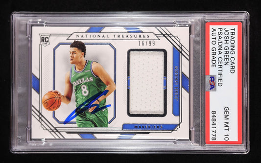 Josh Green Signed 2020-21 Panini National Treasures Colossal Rookie Materials #24 #16/99 RC (PSA 10) Rookie Card | Serially Numbered # 16 / 99
