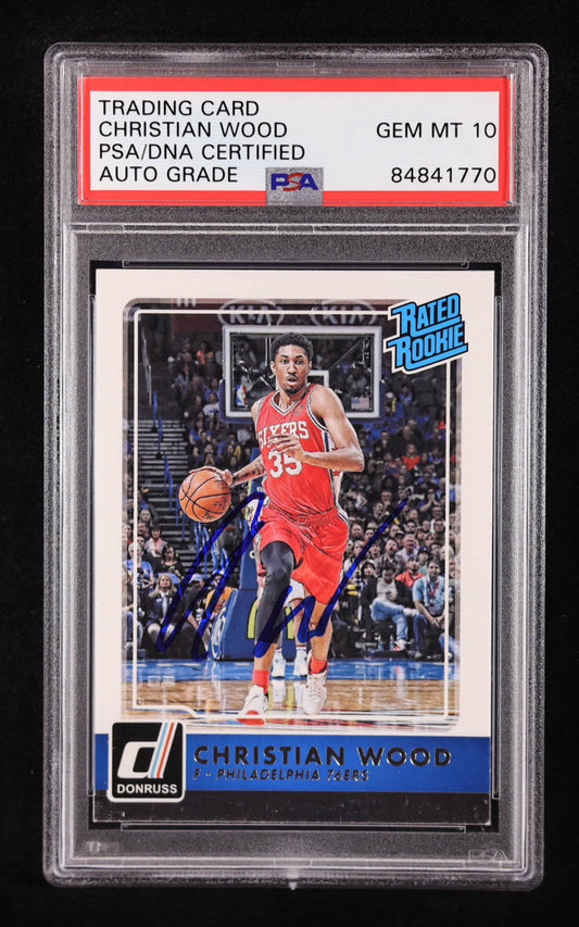 Christian Wood Signed 2015-16 Donruss #238 RC (PSA 10) Rookie Card