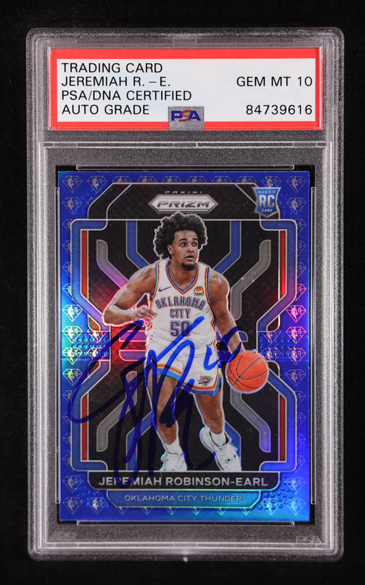 Jeremiah Robinson-Earl Signed 2021-22 Panini Prizm Prizms NBA 75th Anniversary #319 RC (PSA 10) Rookie Card