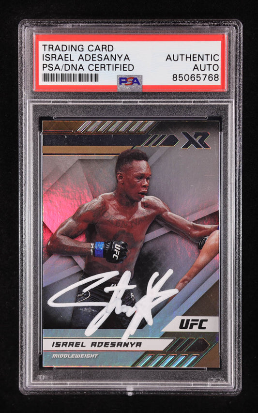 Israel Adesanya Signed 2021 Panini XR UFC #195 (PSA Authentic)