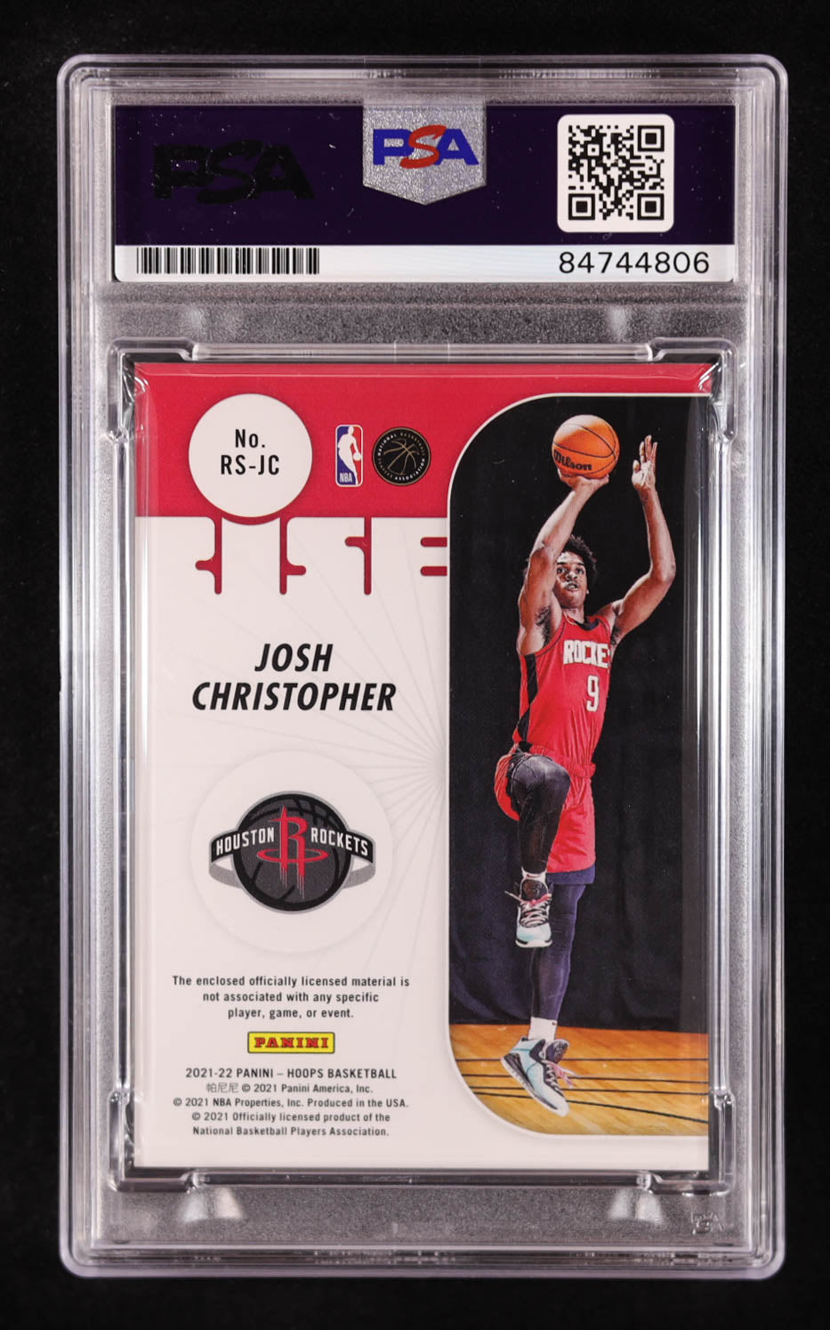 Josh Christopher Signed 2021-22 Hoops Rise N Shine Memorabilia #15 RC (PSA 10) Rookie Card