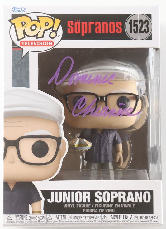 Dominic Chianese Signed (Beckett) "The Sopranos" #1523 Junior Soprano Funko Pop! Vinyl Figure - Junior Soprano