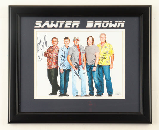 Custom "Sawyer Brown" Framed Photo Display Signed (JSA) By (5) Including Mark Miller & Gregg Hubbard