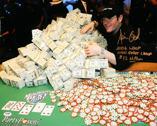 Jamie Gold Signed (PSA) 16x20 Photo Inscribed "2006 WSOP Main Event Champ $12 Million" - Poker Player