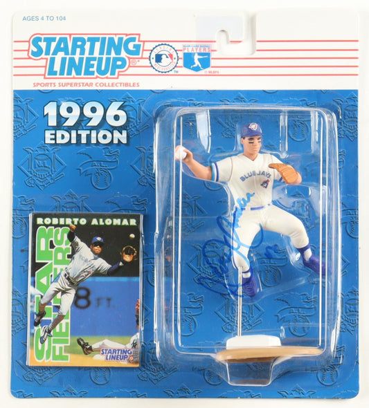Roberto Alomar Signed (JSA) Blue Jays 1996 "Star Fielders" Starting Lineup Cooperstown Collection 4" Figure With Trading Card (JSA)