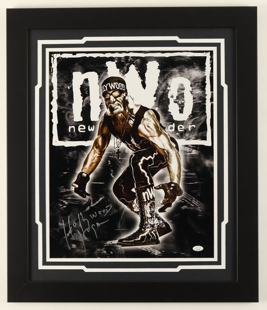 Hulk Hogan Signed (JSA) Custom Framed Photo Display with Name Plate - JSA Witnessed