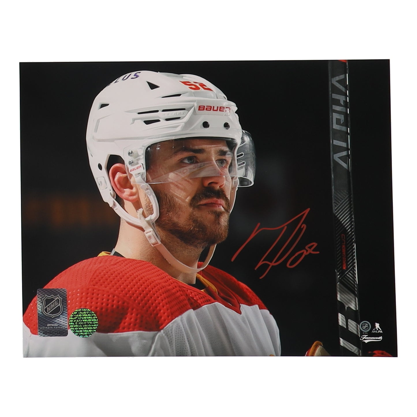 MacKenzie Weegar Signed Flames 8x10 Photo (Premium Autographs)