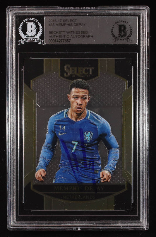 Memphis Depay Signed 2016-17 Select #33 RC (BGS) Beckett Witnessed - Rookie Card
