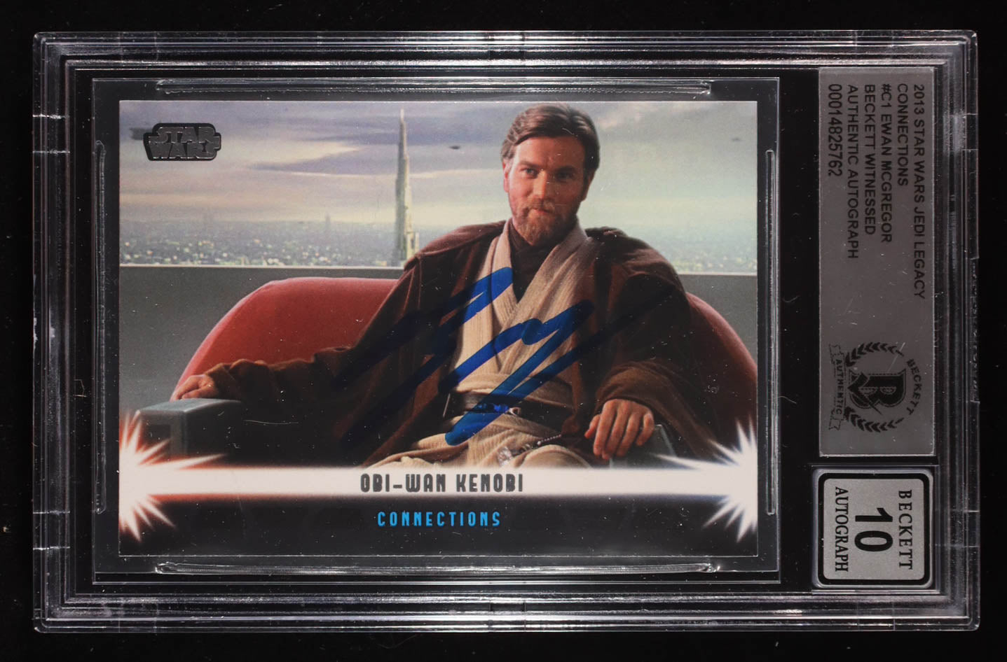 Ewan McGregor Signed 2013 Topps Star Wars Jedi Legacy Connections #C1 Obi-Wan Kenobi (BGS | Auto 10) Beckett Witnessed